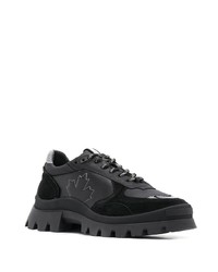 schwarze Segeltuch niedrige Sneakers von DSQUARED2