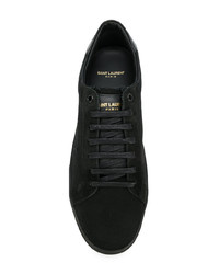 schwarze Segeltuch niedrige Sneakers von Saint Laurent