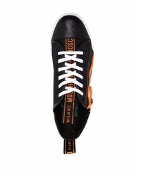 schwarze Segeltuch niedrige Sneakers von Moschino