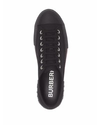 schwarze Segeltuch niedrige Sneakers von Burberry