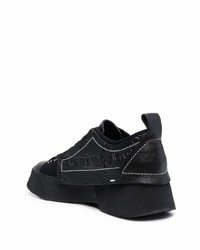 schwarze Segeltuch niedrige Sneakers von JW Anderson