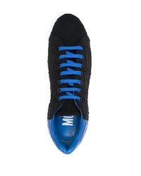 schwarze Segeltuch niedrige Sneakers von Moschino