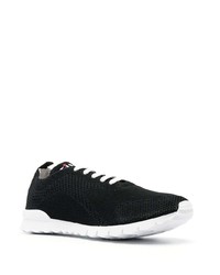 schwarze Segeltuch niedrige Sneakers von Kiton