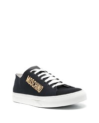 schwarze Segeltuch niedrige Sneakers von Moschino