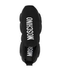 schwarze Segeltuch niedrige Sneakers von Moschino