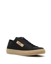 schwarze Segeltuch niedrige Sneakers von Moschino