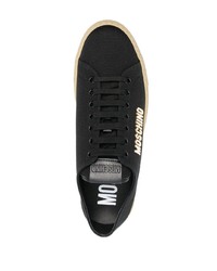 schwarze Segeltuch niedrige Sneakers von Moschino