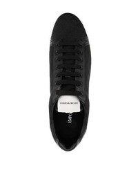 schwarze Segeltuch niedrige Sneakers von Emporio Armani