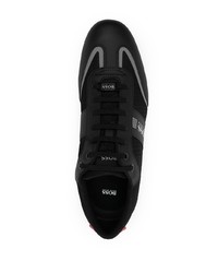 schwarze Segeltuch niedrige Sneakers von BOSS