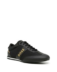 schwarze Segeltuch niedrige Sneakers von BOSS