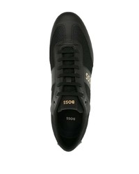 schwarze Segeltuch niedrige Sneakers von BOSS