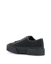 schwarze Segeltuch niedrige Sneakers von Oamc