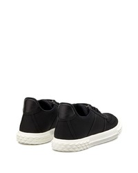 schwarze Segeltuch niedrige Sneakers von Giuseppe Zanotti