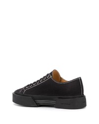 schwarze Segeltuch niedrige Sneakers von Oamc