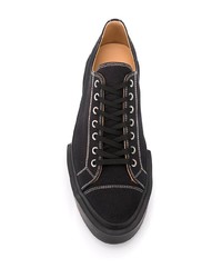 schwarze Segeltuch niedrige Sneakers von Oamc