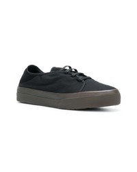 schwarze Segeltuch niedrige Sneakers von Jil Sander