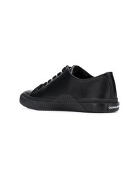 schwarze Segeltuch niedrige Sneakers von Calvin Klein Jeans