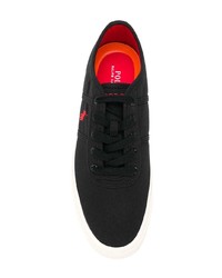 schwarze Segeltuch niedrige Sneakers von Polo Ralph Lauren