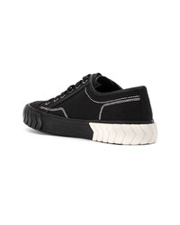 schwarze Segeltuch niedrige Sneakers von Both