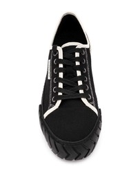 schwarze Segeltuch niedrige Sneakers von Both
