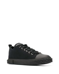 schwarze Segeltuch niedrige Sneakers von Giuseppe Zanotti