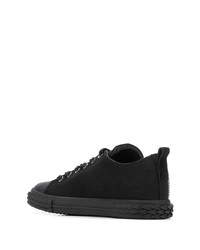 schwarze Segeltuch niedrige Sneakers von Giuseppe Zanotti