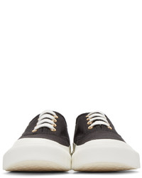 schwarze Segeltuch niedrige Sneakers von MAISON KITSUNE