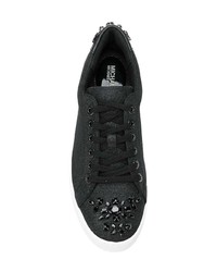 schwarze Segeltuch niedrige Sneakers von MICHAEL Michael Kors