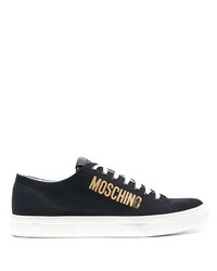 schwarze Segeltuch niedrige Sneakers von Moschino