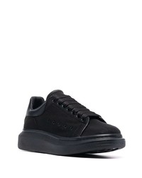 schwarze Segeltuch niedrige Sneakers von Alexander McQueen