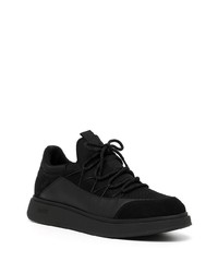 schwarze Segeltuch niedrige Sneakers von BOSS