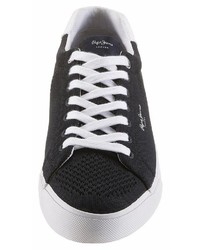 schwarze Segeltuch niedrige Sneakers von Pepe Jeans