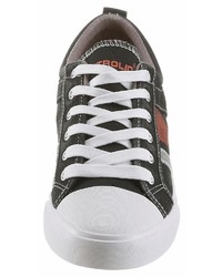 schwarze Segeltuch niedrige Sneakers von PETROLIO