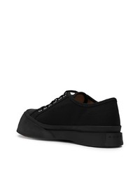 schwarze Segeltuch niedrige Sneakers von Marni