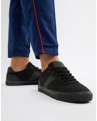 schwarze Segeltuch niedrige Sneakers von Polo Ralph Lauren