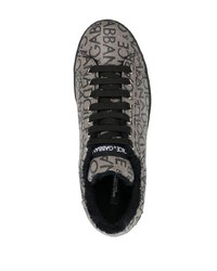 schwarze Segeltuch niedrige Sneakers von Dolce & Gabbana