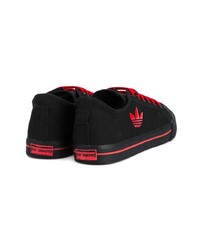 schwarze Segeltuch niedrige Sneakers von Adidas By Raf Simons