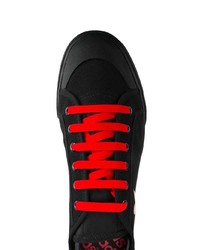 schwarze Segeltuch niedrige Sneakers von Adidas By Raf Simons