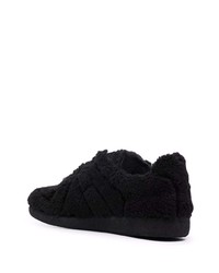 schwarze Segeltuch niedrige Sneakers von Maison Margiela