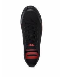 schwarze Segeltuch niedrige Sneakers von Diesel