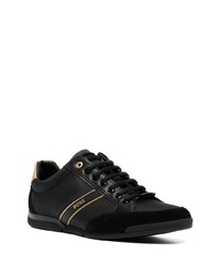 schwarze Segeltuch niedrige Sneakers von BOSS