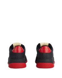 schwarze Segeltuch niedrige Sneakers von Gucci