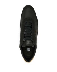 schwarze Segeltuch niedrige Sneakers von BOSS