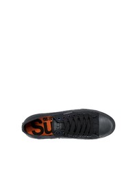 schwarze Segeltuch niedrige Sneakers von Superdry