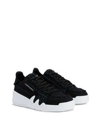 schwarze Segeltuch niedrige Sneakers von Giuseppe Zanotti