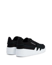 schwarze Segeltuch niedrige Sneakers von Giuseppe Zanotti