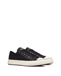 schwarze Segeltuch niedrige Sneakers von Valentino Garavani