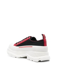 schwarze Segeltuch niedrige Sneakers von Alexander McQueen