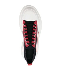 schwarze Segeltuch niedrige Sneakers von Alexander McQueen