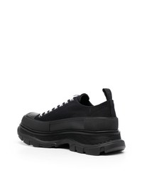 schwarze Segeltuch niedrige Sneakers von Alexander McQueen